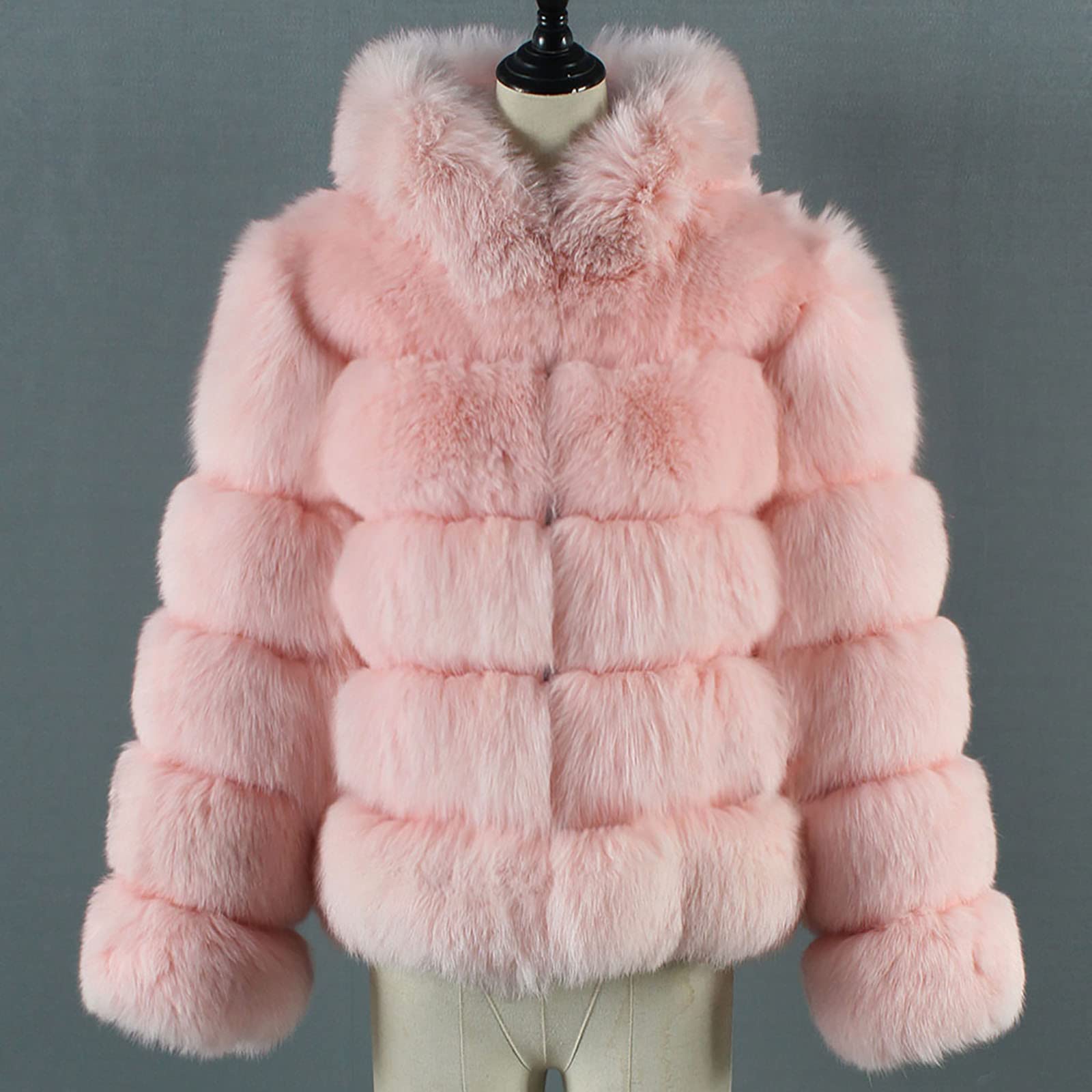 Pelzmantel Damen Felljacke Winter Kunstfell Jacke Kunstpelz Mantel Warm Winterjacke Strickjacke Fleecejacke Kunstfellmantel Elegant Wintermantel Kuscheljacke Flauschig Plüschjacke Fellmantel