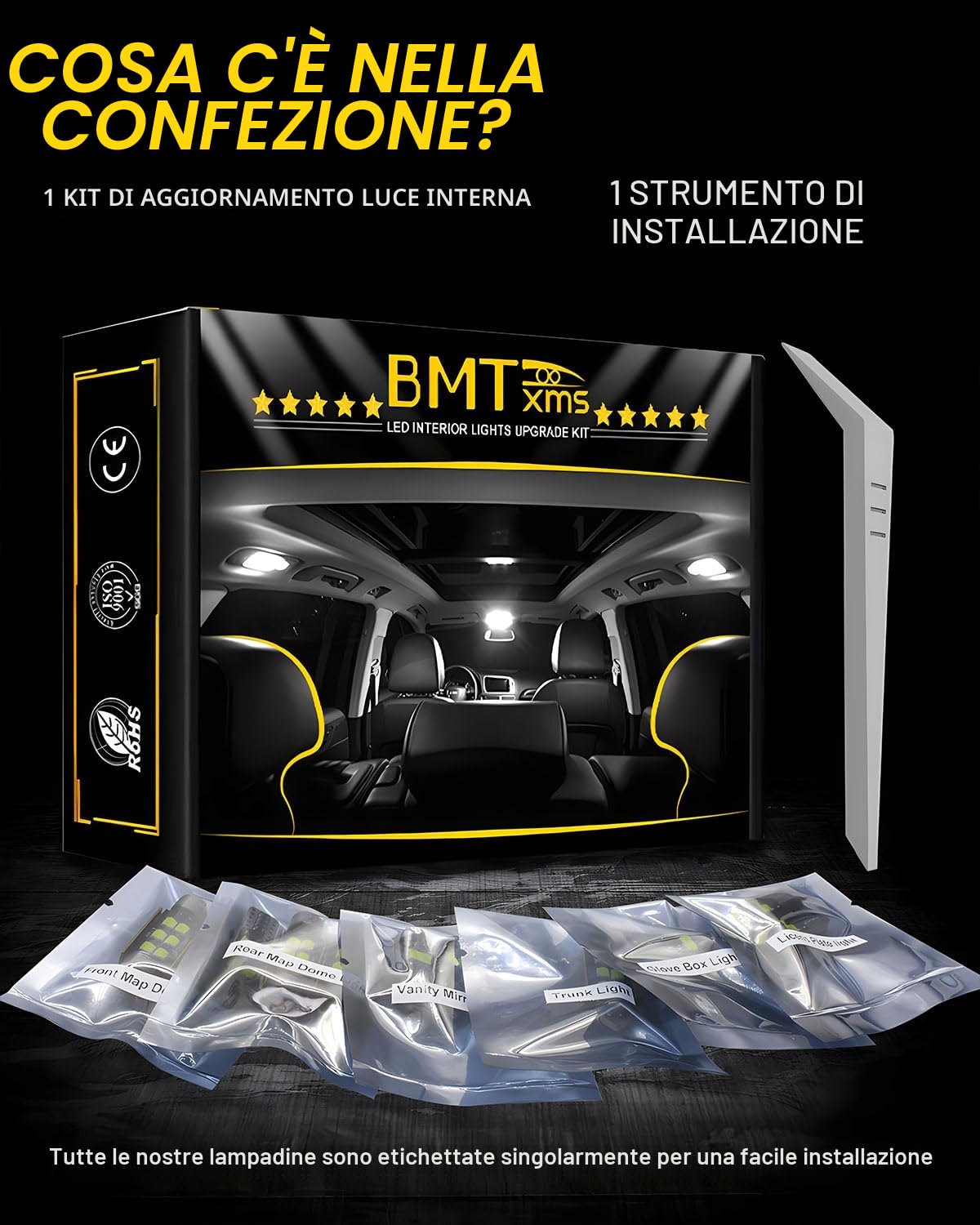 BMT xms 14pz LED Kit luci interne di ricambio per NISSAN Qashqai J10 J11 J12 2007-2023, Lampadine LED per Interni Auto e Camion 6000K Bianco Luminoso