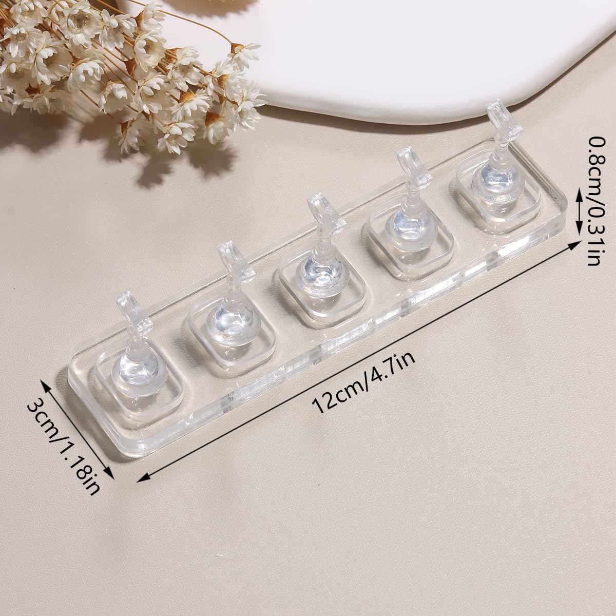 Nail Stand for Press On Nails Art Display Practice 2 Sets, Acrylic Stand Holder for Practice Tips with 200pcs Clear Reusable Adhesive, Beginner Nails Arts Kit Accessories DIY Tool at Home