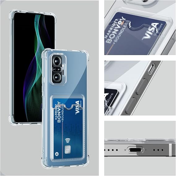 Huawei P30 Lite İle Uyumlu Yüksek Kalite Özel Kartlıklı Şeffaf Telefon Kılıfı – Arka Cepli Cüzdanlı Silikon Koruyucu Kapak, Darbe Emici Esnek TPU, Günlük Kullanıma Uygun SZR03