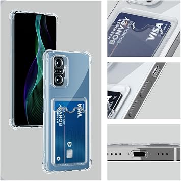 Huawei P30 Lite İle Uyumlu Yüksek Kalite Özel Kartlıklı Şeffaf Telefon Kılıfı – Arka Cepli Cüzdanlı Silikon Koruyucu Kapak, Darbe Emici Esnek TPU, Günlük Kullanıma Uygun SZR03