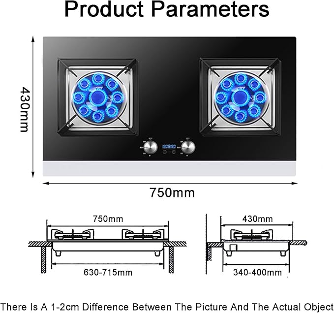 Estufa de Gas 2 Puestos 5.2kW con Temporizador y Protección de Apagado miniatura 2