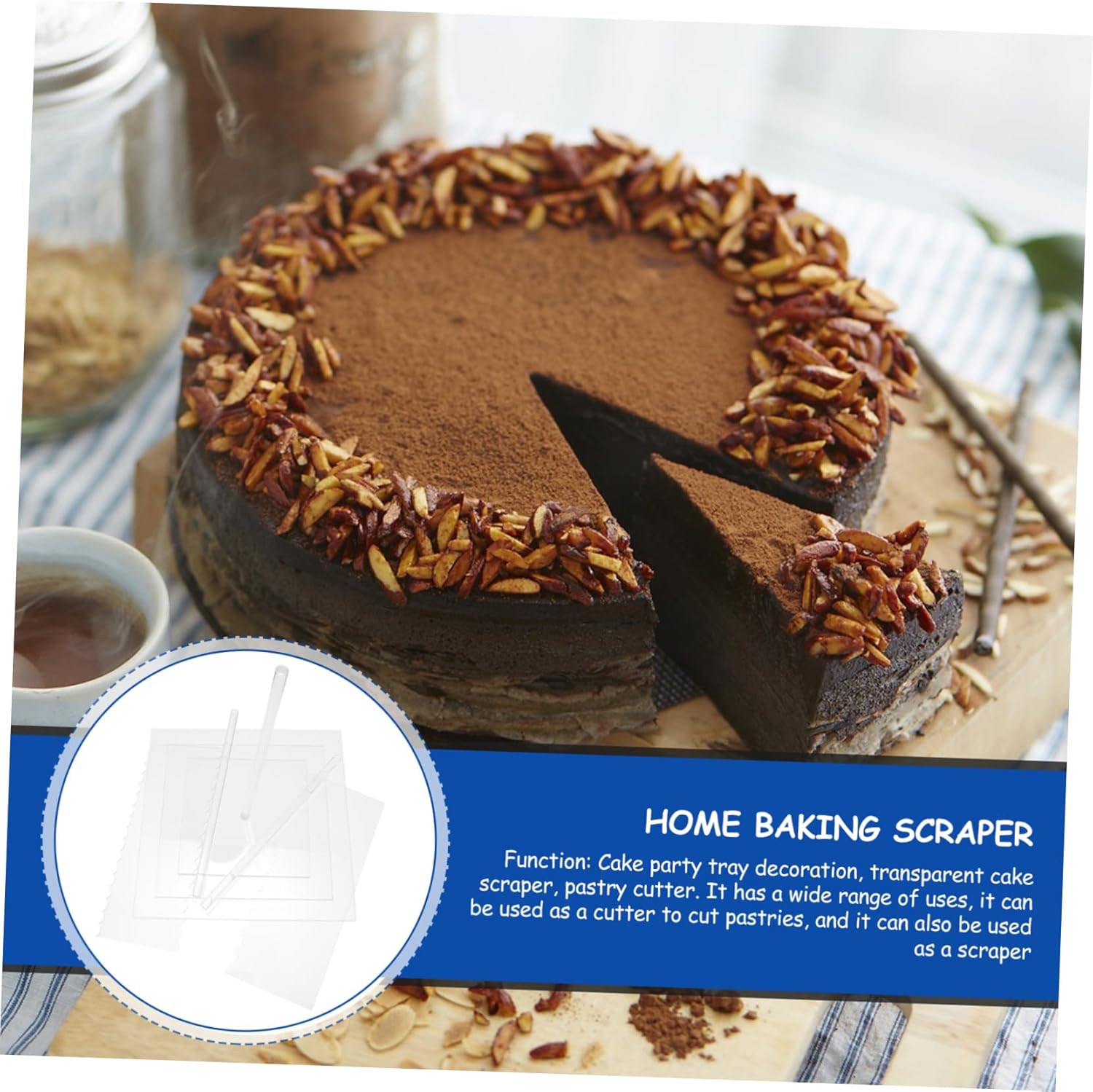 11pcs Square Acrylic Cake Scrapers Cake Baking Icing Smoother Square Acrylic Disc Baking Dessert Tools