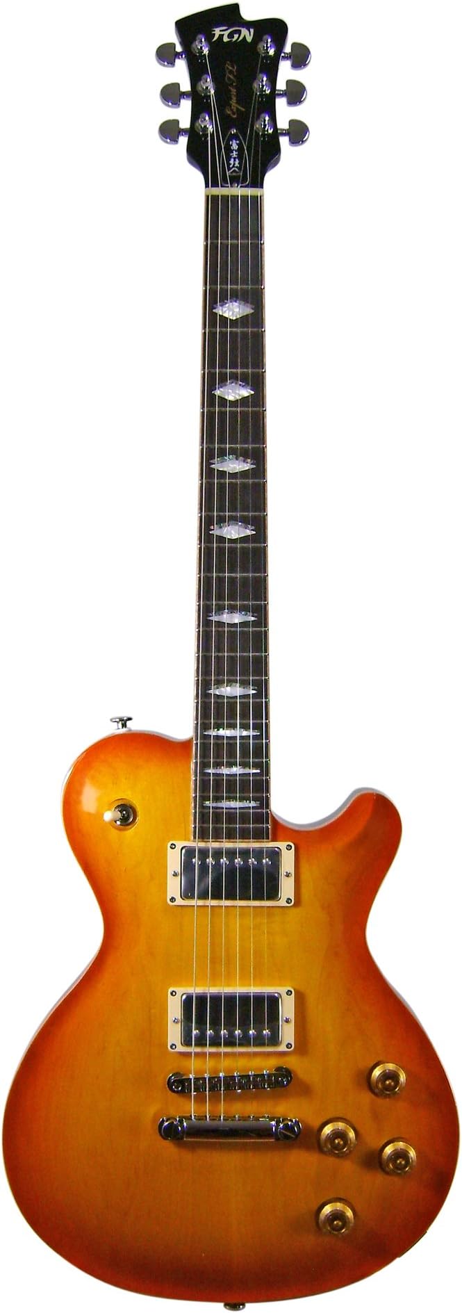 FGN Fgflh Mob Expert Flame Plain Top Electric Guitar Burst Orange