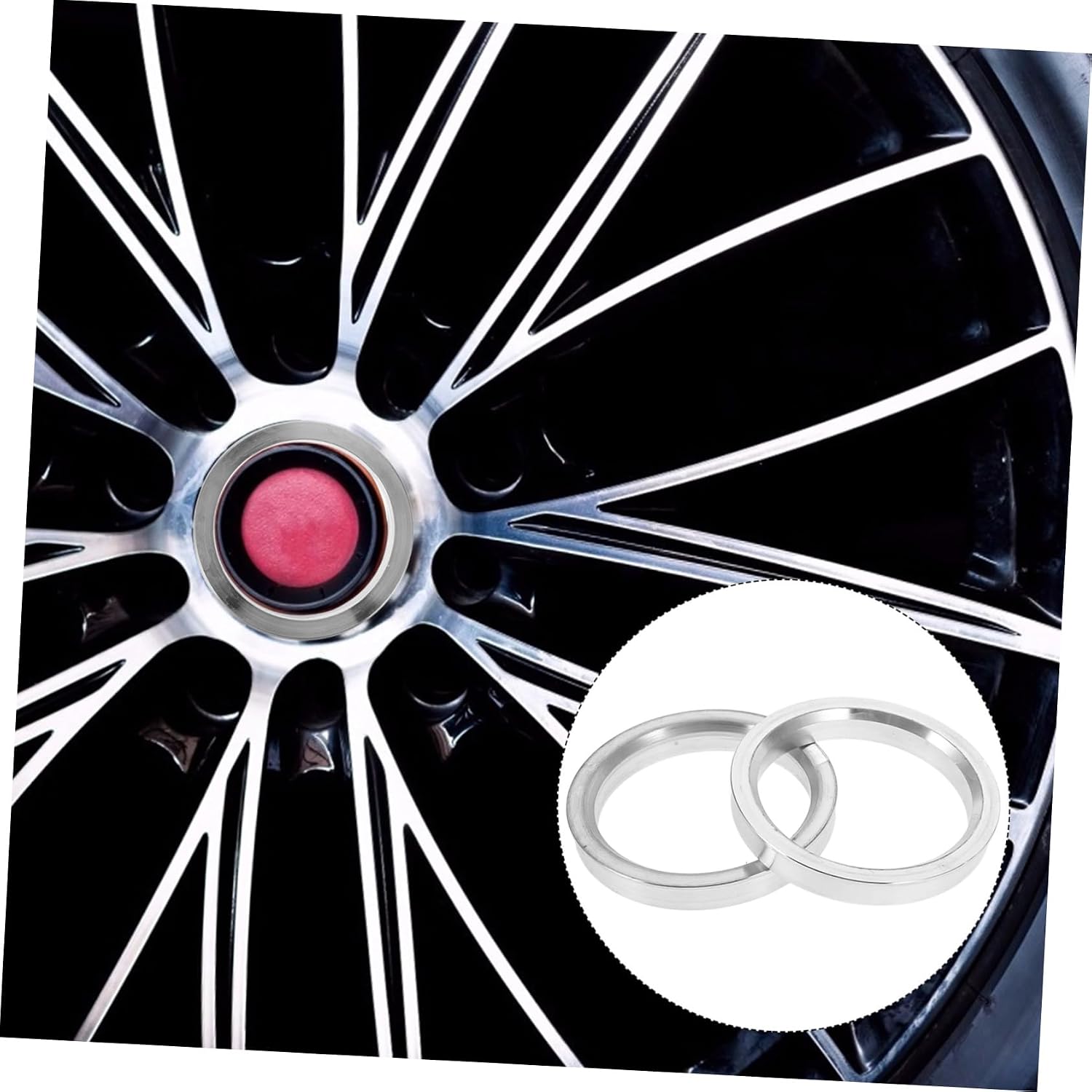 4pcs Sturdy Aluminum Alloy Hub Centric Rings Wheel Hub Decoration for Car