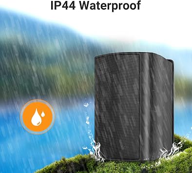 STUDIOFINIX 6.5 Inches 400W Outdoor Speakers Waterproof 2 Way Passive Wall Mount Speakers, Heavy Duty ABS Material for Patio Home Garage Pool (Black)