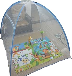 Petitebella Blue and White Net Pop Up Mosquito Tent 180x200cm