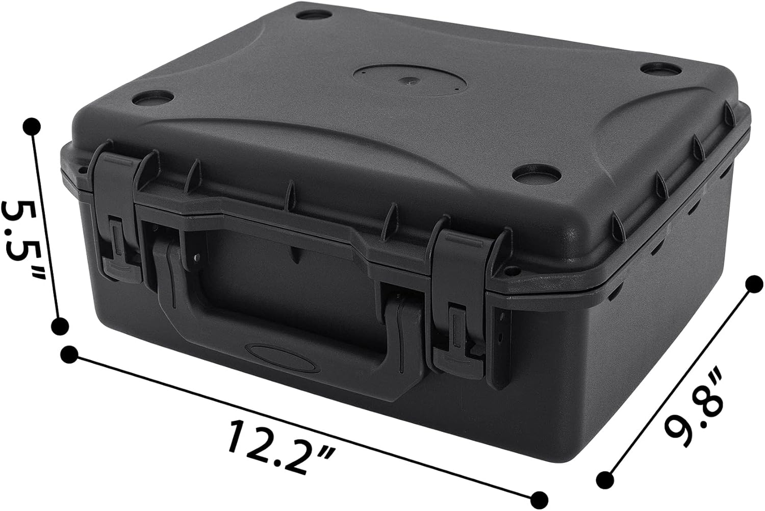 Hard Case with IP67 Waterproof Shockproof Tool Box for Microphone, Drones, Camera, Equipments, Portable Storage Case, 12.2 x 9.8 x 5.5 Inch - Image 3
