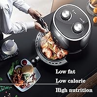 Vista 3 de Freidora de aire de 1.5L Freidora de aire caliente Freidoras de virutas de horno para uso doméstico Cesta antiadherente con control de doble perilla