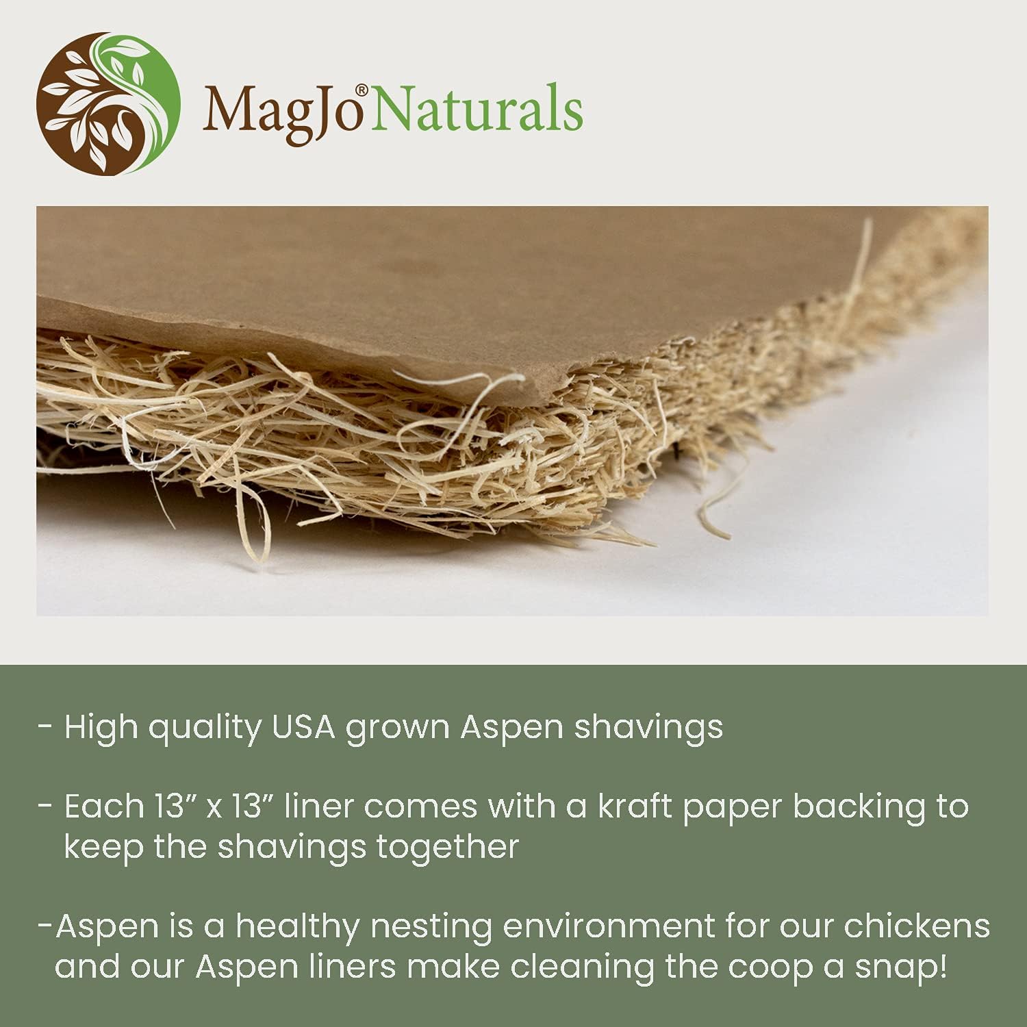 MagJo Pet Natural Aspen Shaving Nesting Liners (6 Pack with Nesting Herbs)