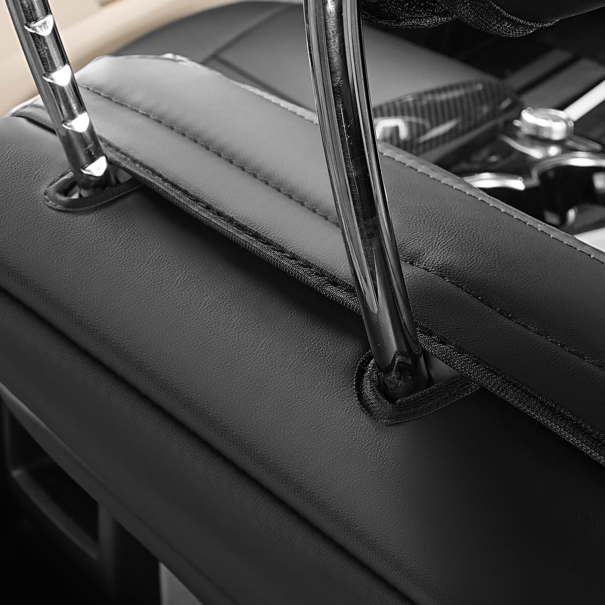 Ensemble de housses de sièges avant 2 pièces pour Mercedes-Benz GLK 2008-2016, en cuir PU imperméable, compatibles avec l’airbag (noir)