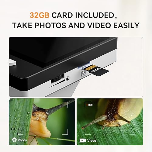 Miniatura 6 de Elikliv EDM43 Microscopio de monedas de 43 pulgadas microscopio digital LCD 1000x lupa de monedas con 8 luces LED ajustables vista de PC compatible