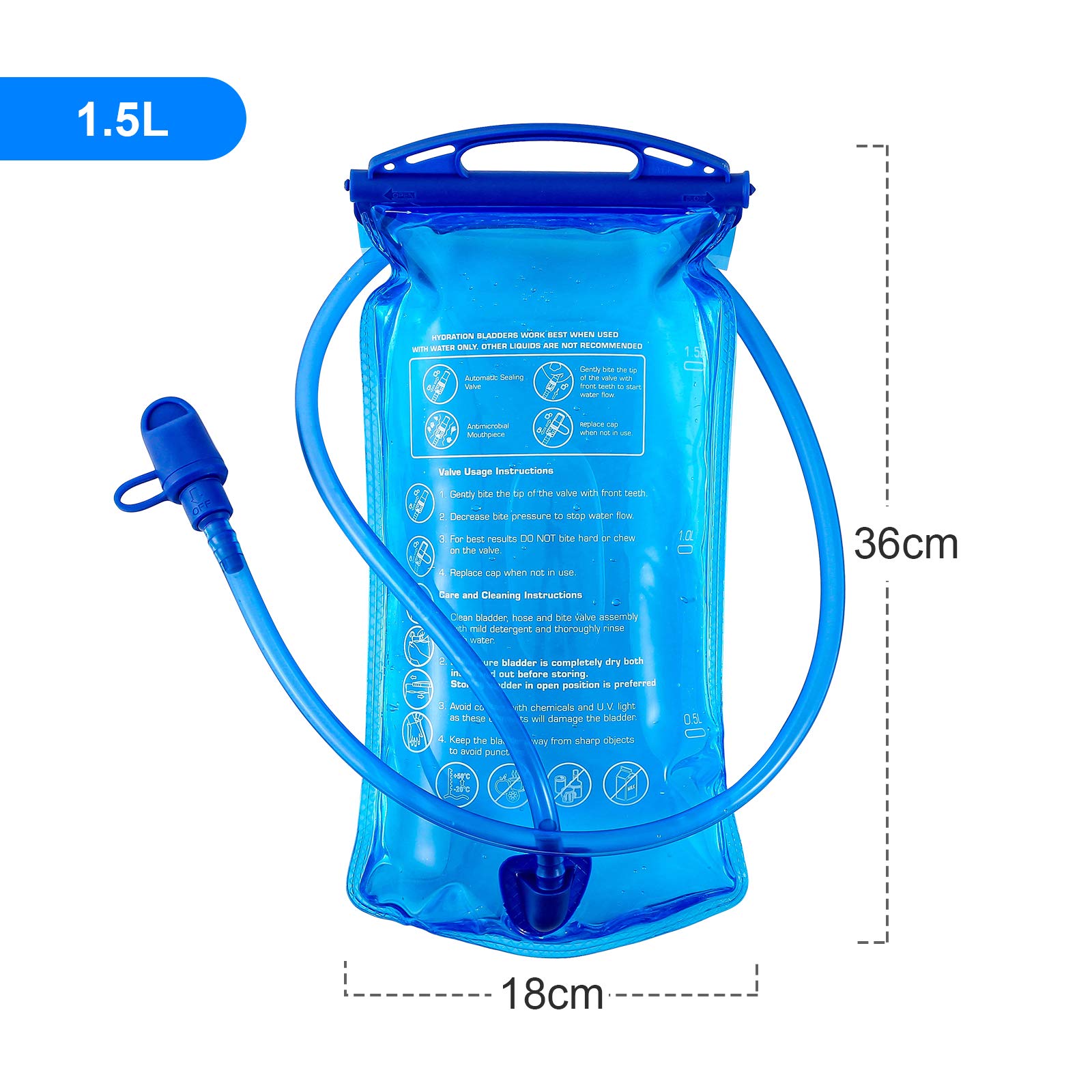 Pęcherz do nawodnienia, 3 l, 2 l, 1,5 l, bez BPA, 3 litry, duży zbiornik na wodę, szczelny, wojskowy worek na wodę, do jazdy na rowerze, wędrówek, kempingu, jazdy na rowerze, biegania