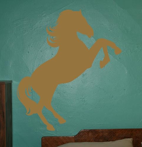 Wall Decor Plus More WDPM2854 - Calcomanía de vinilo para pared con silueta de caballo saltador, 28 x 24 pulgadas, color marrón