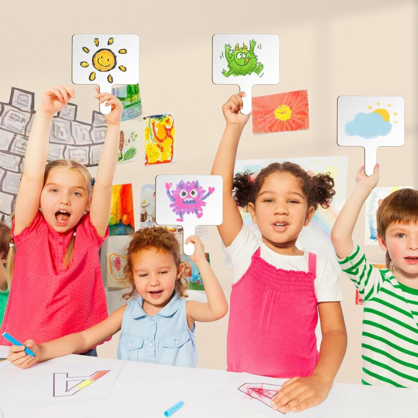 10-teiliges doppelseitiges Whiteboard Set mit rutschfestem