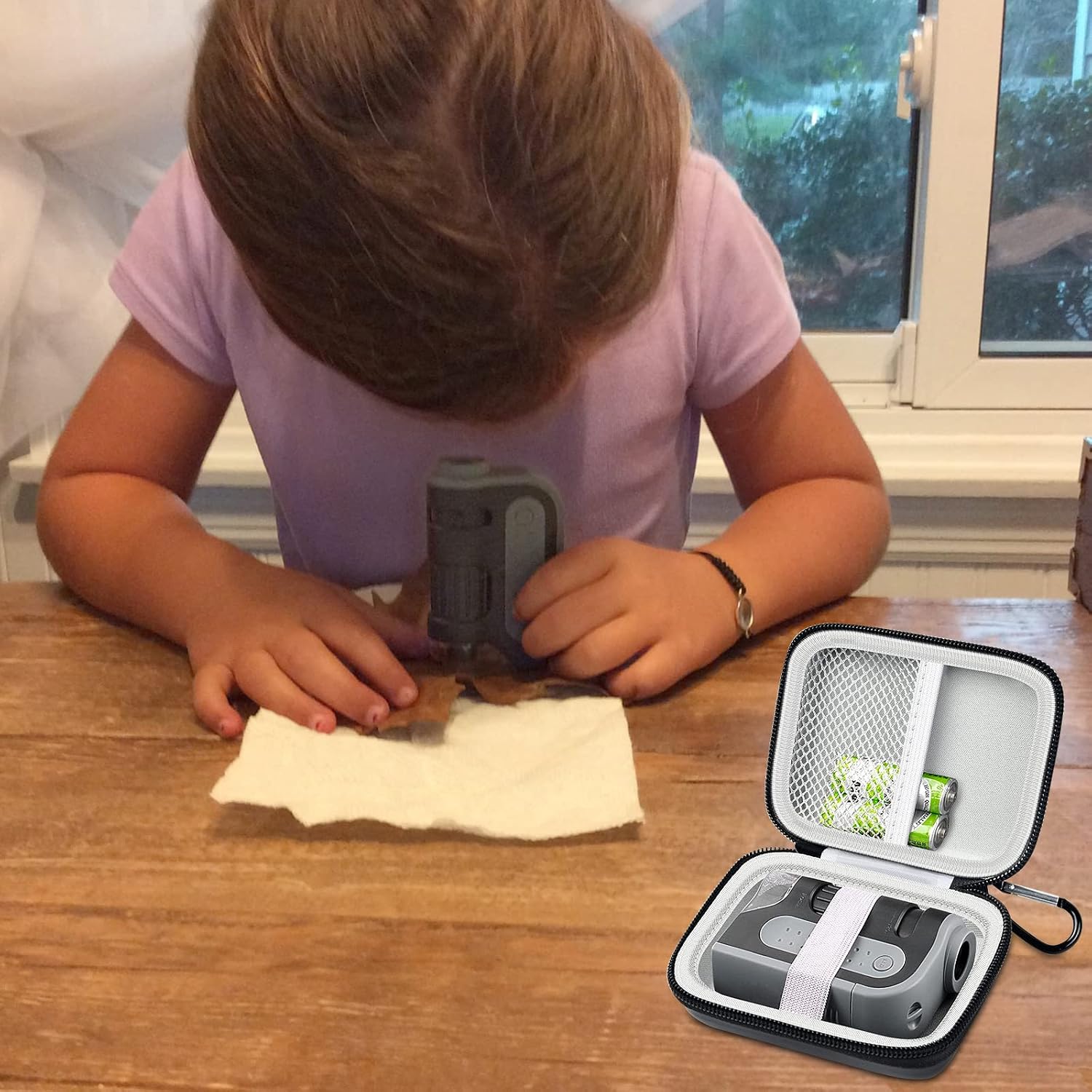 Case Compatible with Carson MicroBrite Plus 60x-120x LED Lighted Pocket Microscope, Carry Storage Holder for Kids Microscope - Box Only