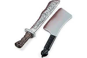 Spooktacular Creations 2 Pcs Machete Costume Props, Plastic Machete and Knife Fake...