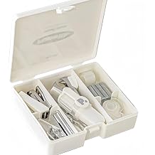 8-Pieces Mini Office Supplies Kit Set - Portable Desk Accessories Set for School, Office & Back to School Gift White
