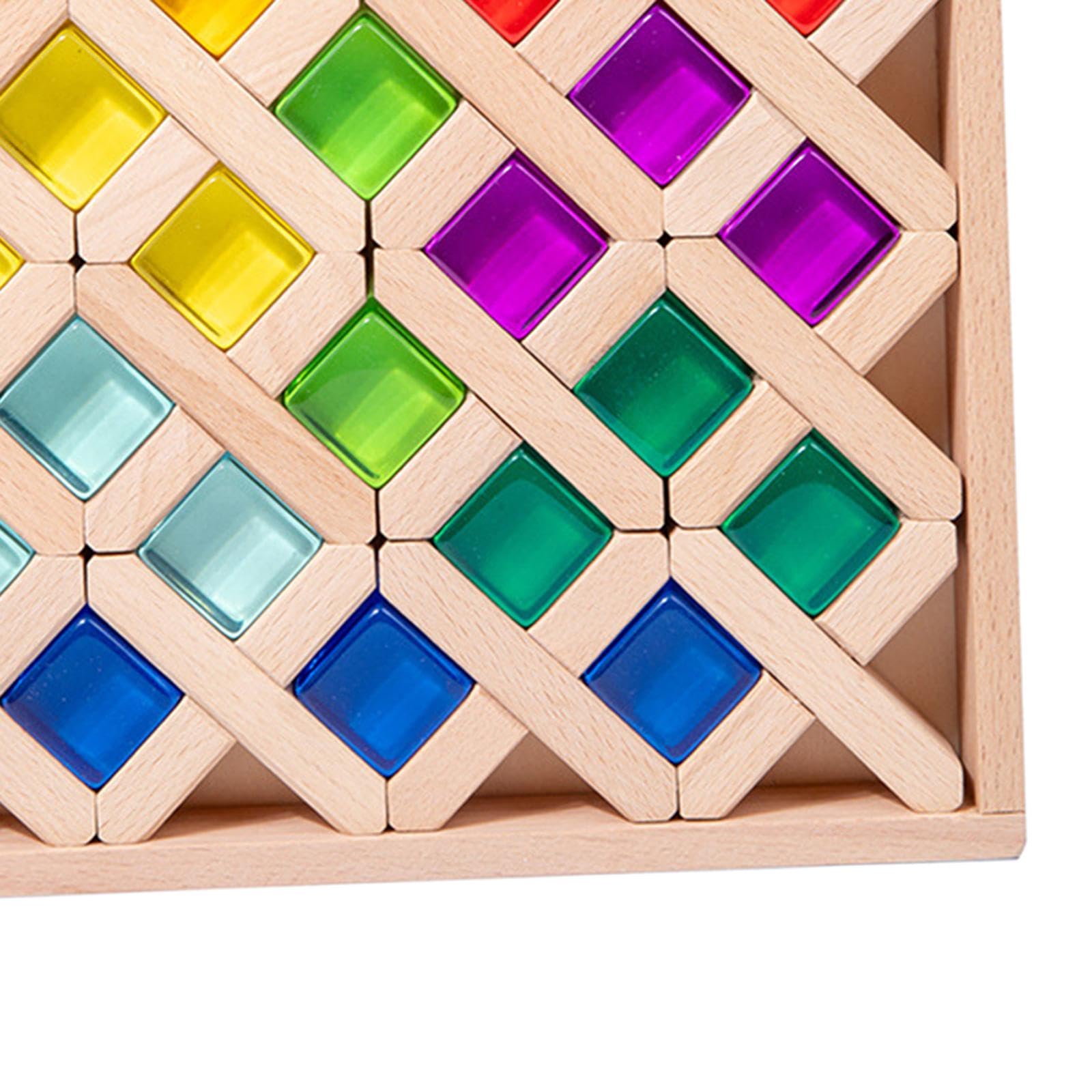 Bloques de Construcción, Cubos Acrílicos Apilables, Juguete Educativo para El Desarrollo de La Motricidad Y El Desarrollo