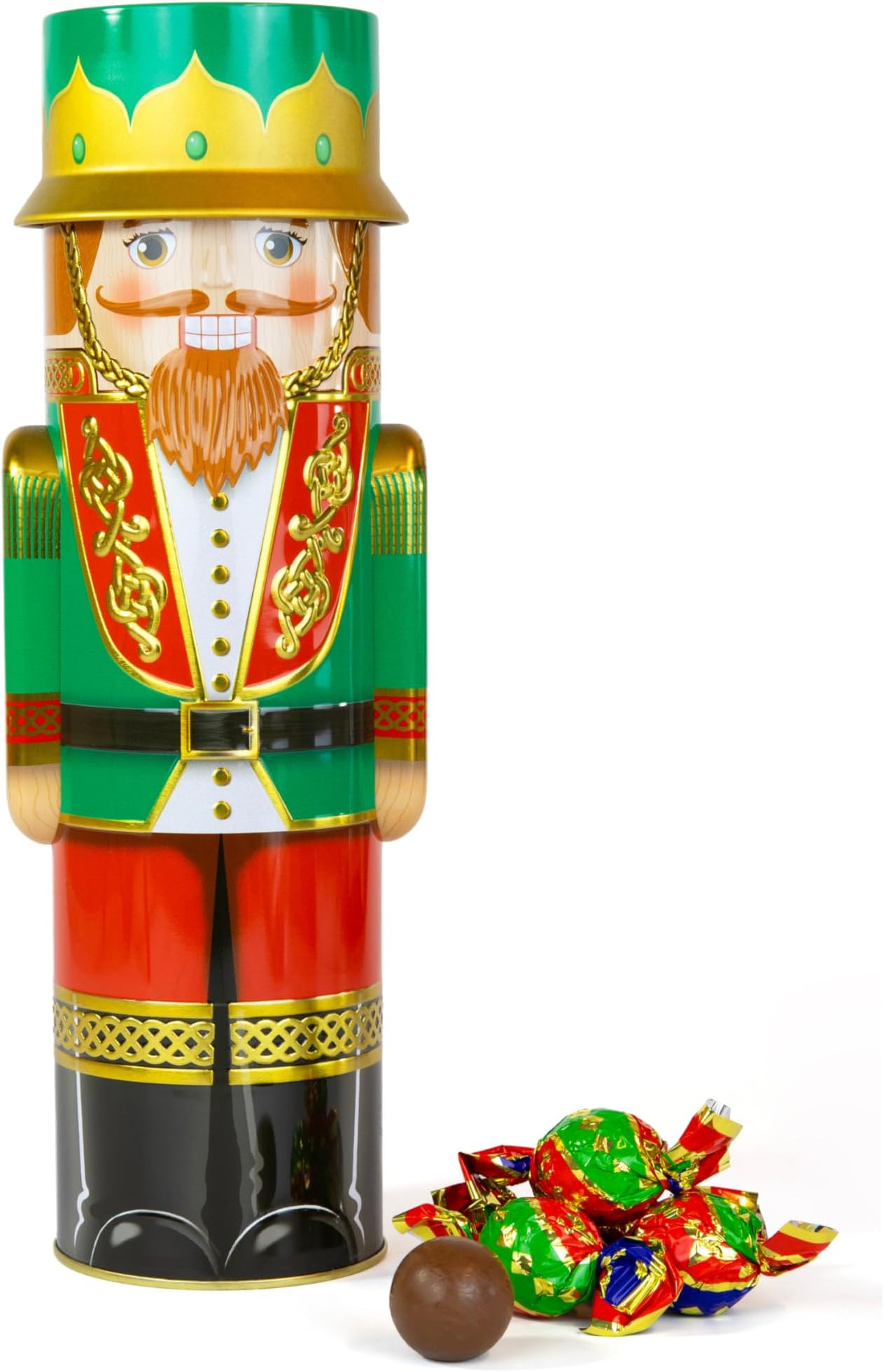 Nutcracker Tin Gift Set - Luxury Chocolates Gift Box filled with Milk Chocolate Truffles, Posh Christmas Chocolate Gifts for Him or Her - Festive Confectionery Sweets Selection, 350g