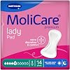 MoliCare Premium Lady Pad 5 Drops Extra-Long Incontinence Pads for Women with Moderate Bladder Weakness, Nighttime Protection, Odour Neutraliser, Advanced Skin Protection, 14 Pieces