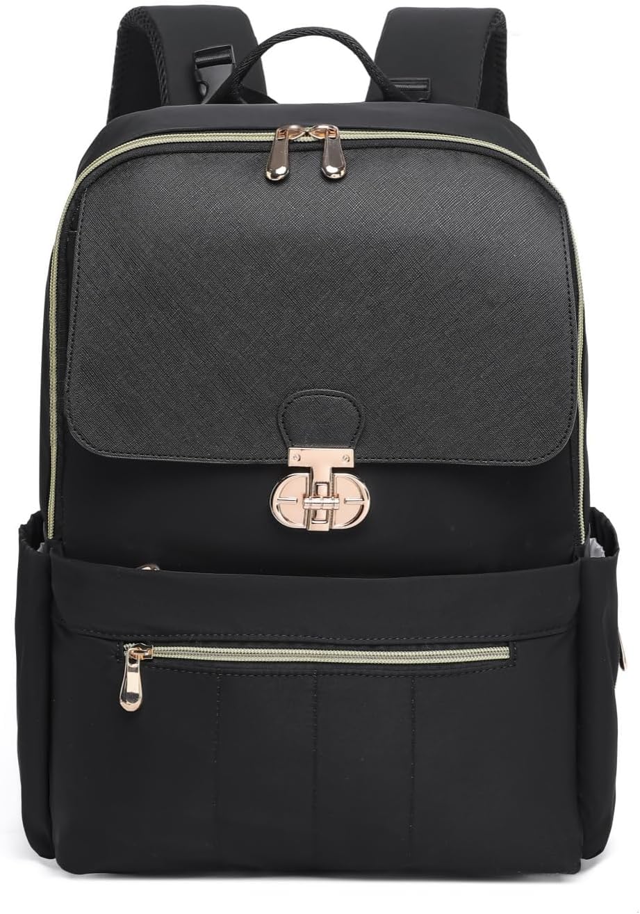 LELLIE Slim Laptop Backpack Work Backpack for Women Fits 15.6 Inch Laptop, College Bookbag Computer Back Pack Purse Daypack Travel Bag, Lightweight &