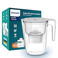 Philips Water Filtro caraffa +4 cartucce filtranti di ricambio Anticalcare+