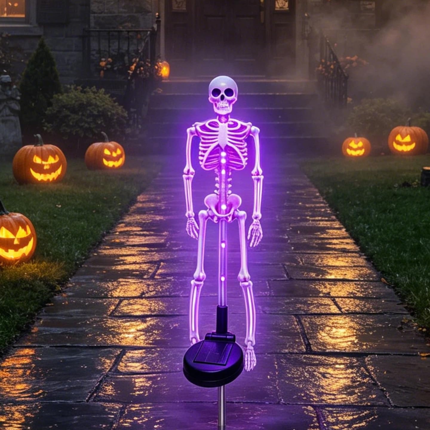 Solar Skeleton Yard Stake Halloween Decorations Outdoor Party Illuminated
