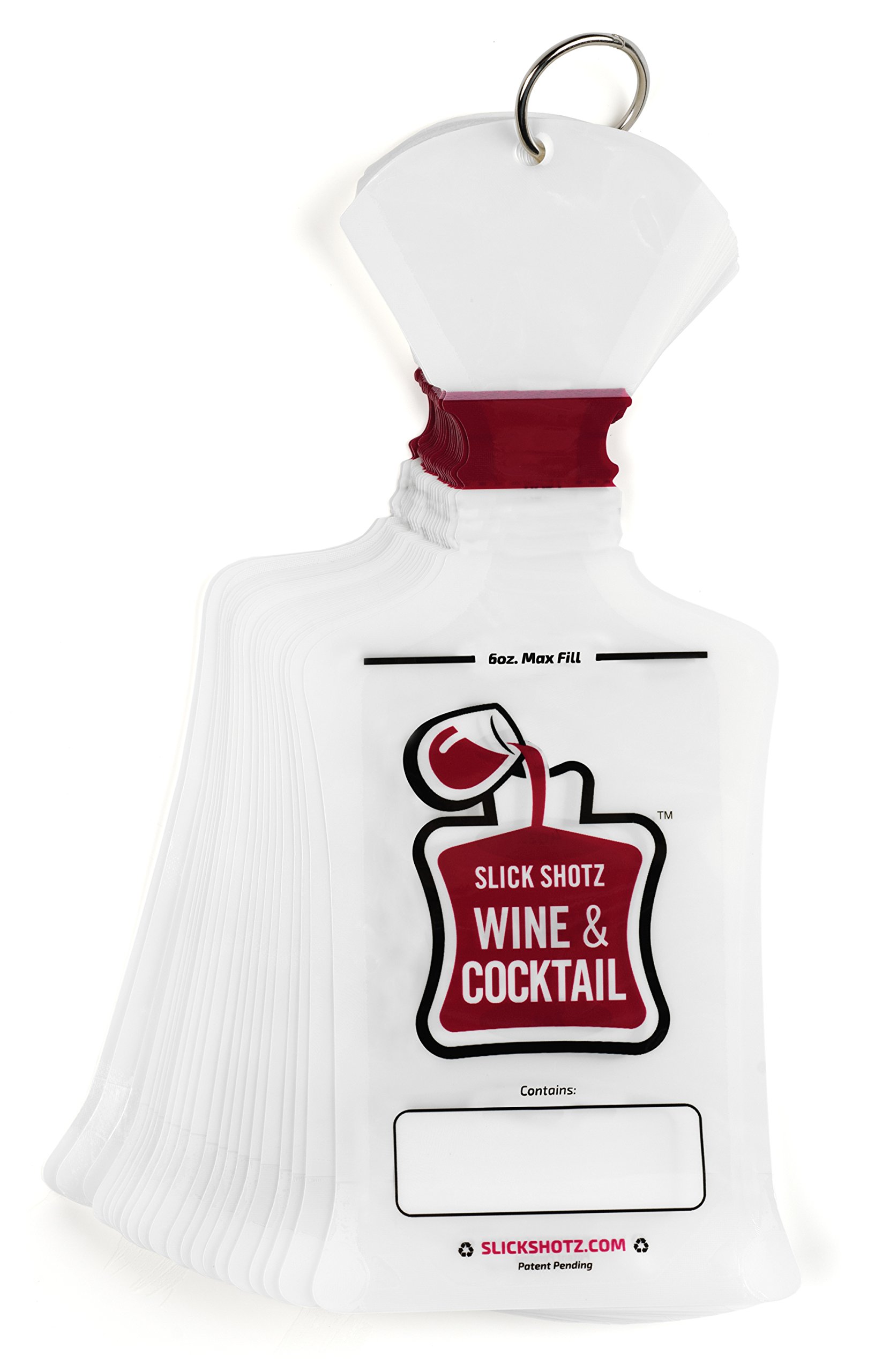 Slick Shotz WCPACK25 25Refill Wine Flask, White