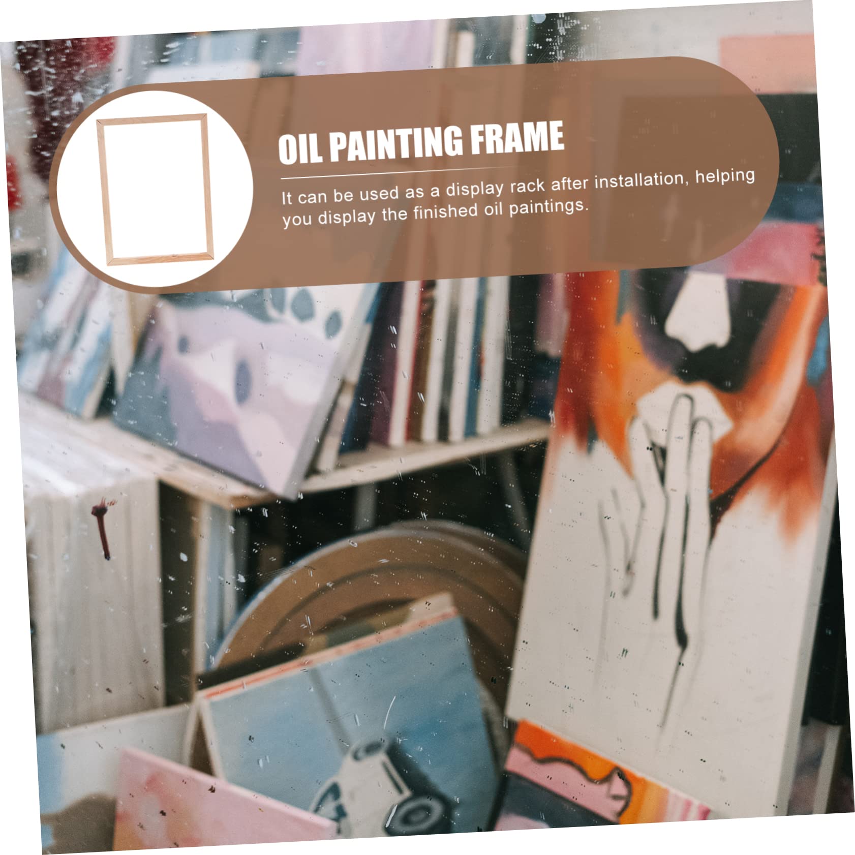 Lurrose Per Tela Legno Massello Telaio Per Olio Facile Assemblaggio Diy Con Barre Per e Appassionati Arte