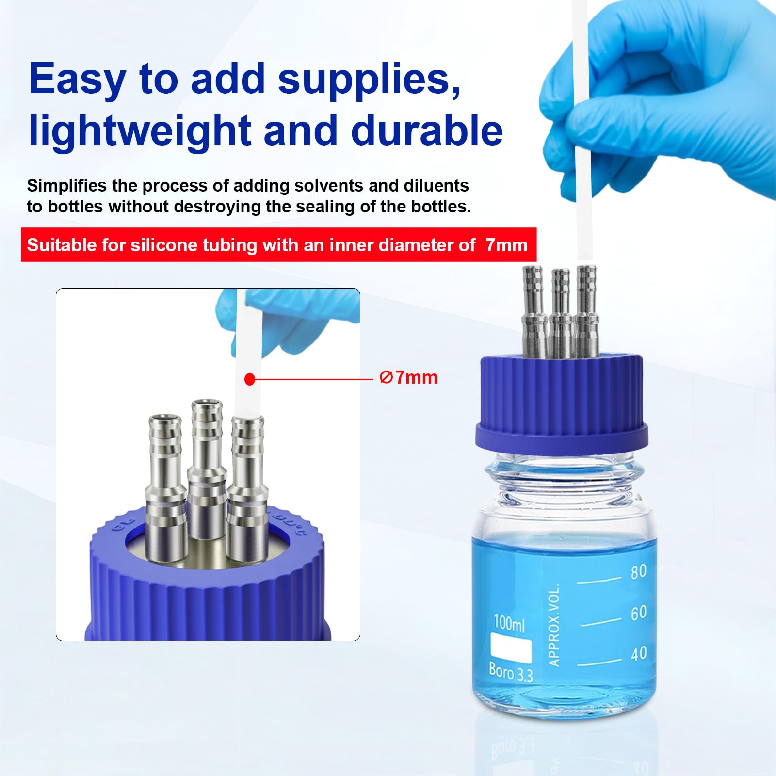 3-Port GL45 304 Stainless Steel Mobile Phase Filling Cap, Large — Amazon image 6