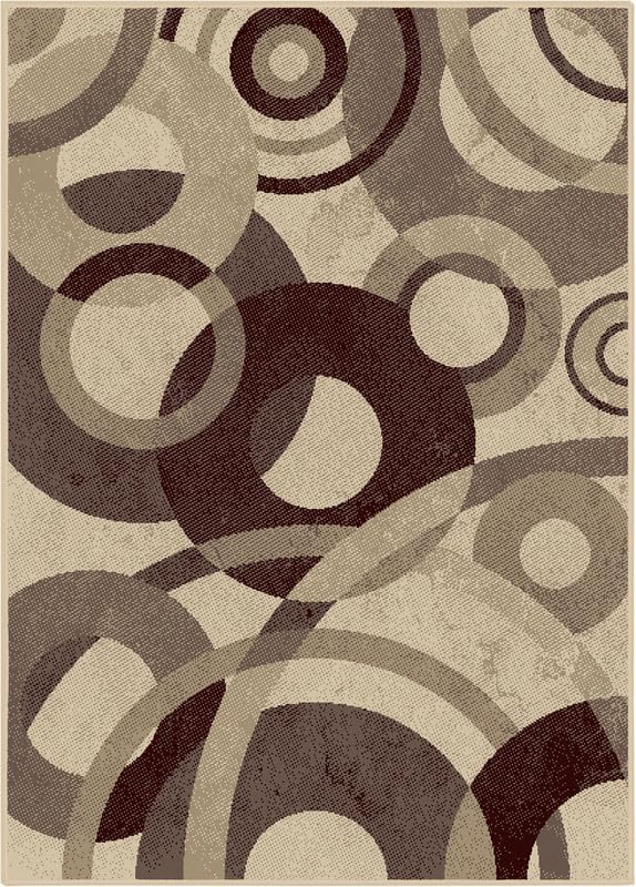 SrS Rugs® Luna Collection, Living Room Rugs, Hallway Runners, with Soft Smooth 8mm Pile. Contemporary Borders Design. 7 Colours, 9 Sizes (Circles Ivory, 160cm x 225cm) — image 1
