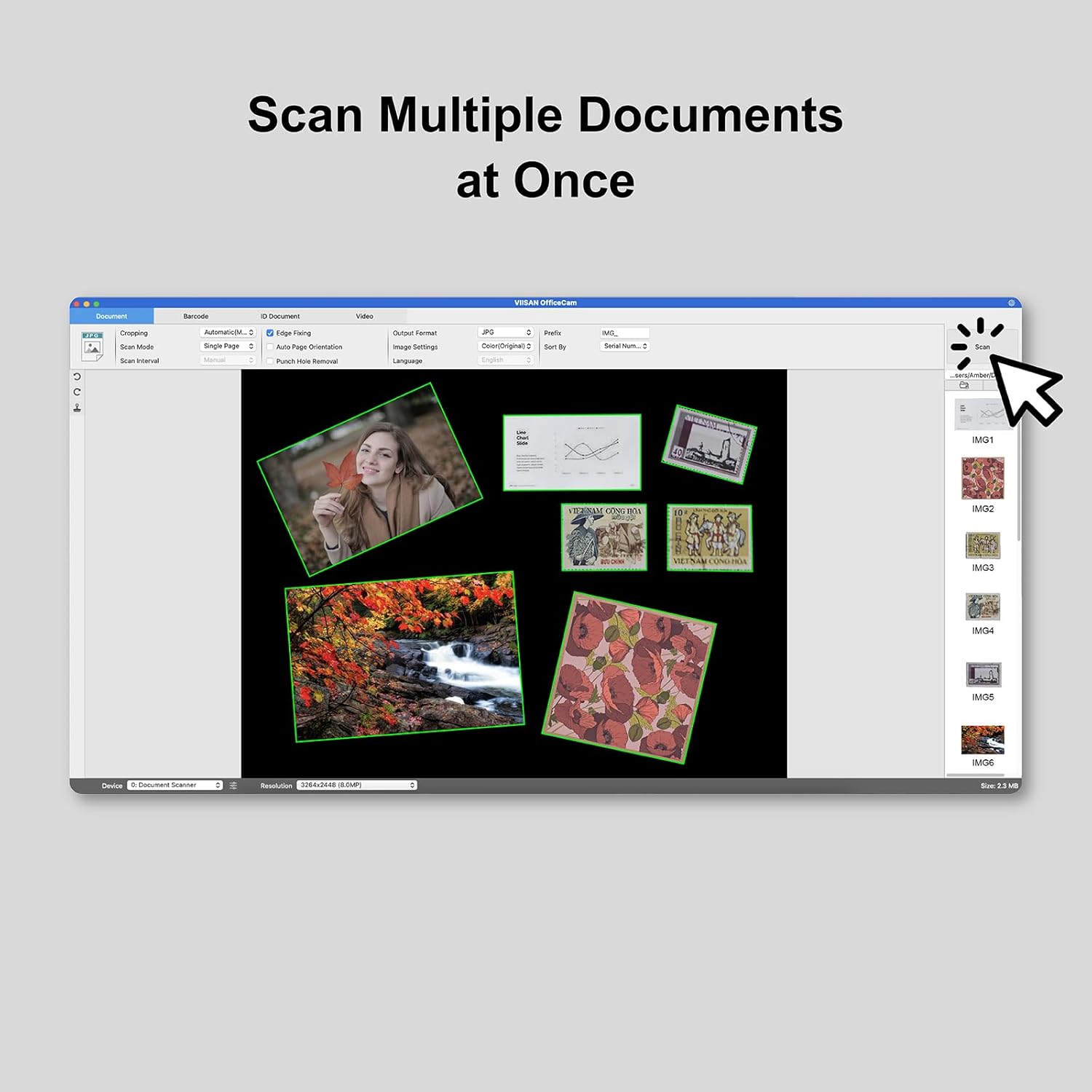 VIISAN DB8401 16MP Document Camera Scanner: Portable USB Camera for Laptop/Desktop, A4 Scanning, OCR & TTS Technology, Barcode Recognition, Deskewing, Foldable Arm, Windows & macOS Compatible