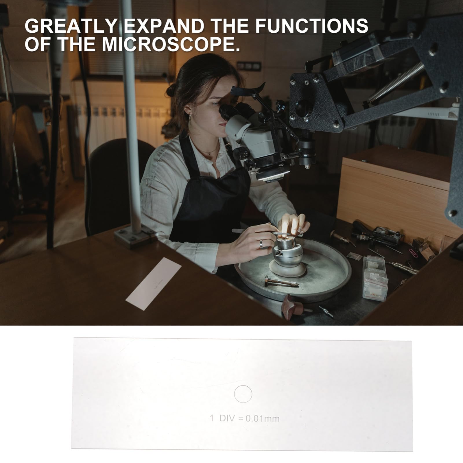 KICHOUSE Platform Micrometer Calibration Slide Slides for Microscope Micrometers Microscope Camera Slide Microscope Slides Microscope Calibrating Ruler Polorid Camera Stage Micrometer Glass