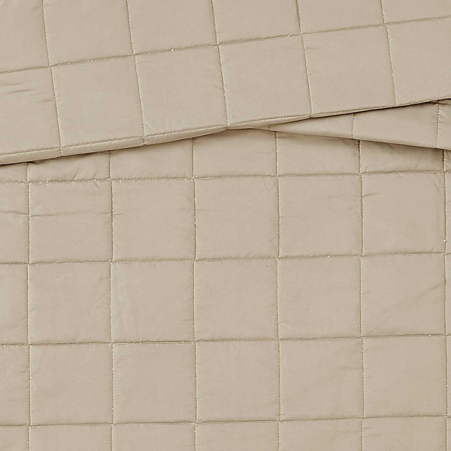 LONDON FOG Garment Washed Solid Quilt Set Khaki Microfiber 2-Piece Twin Quilt Set, Solid Themed, Adult and Teen, Oeko-TEX Certified