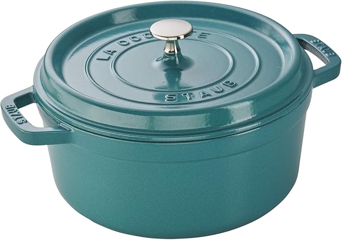 STAUB Cocote redondo de ferro fundido, 3,8 L, turquesa