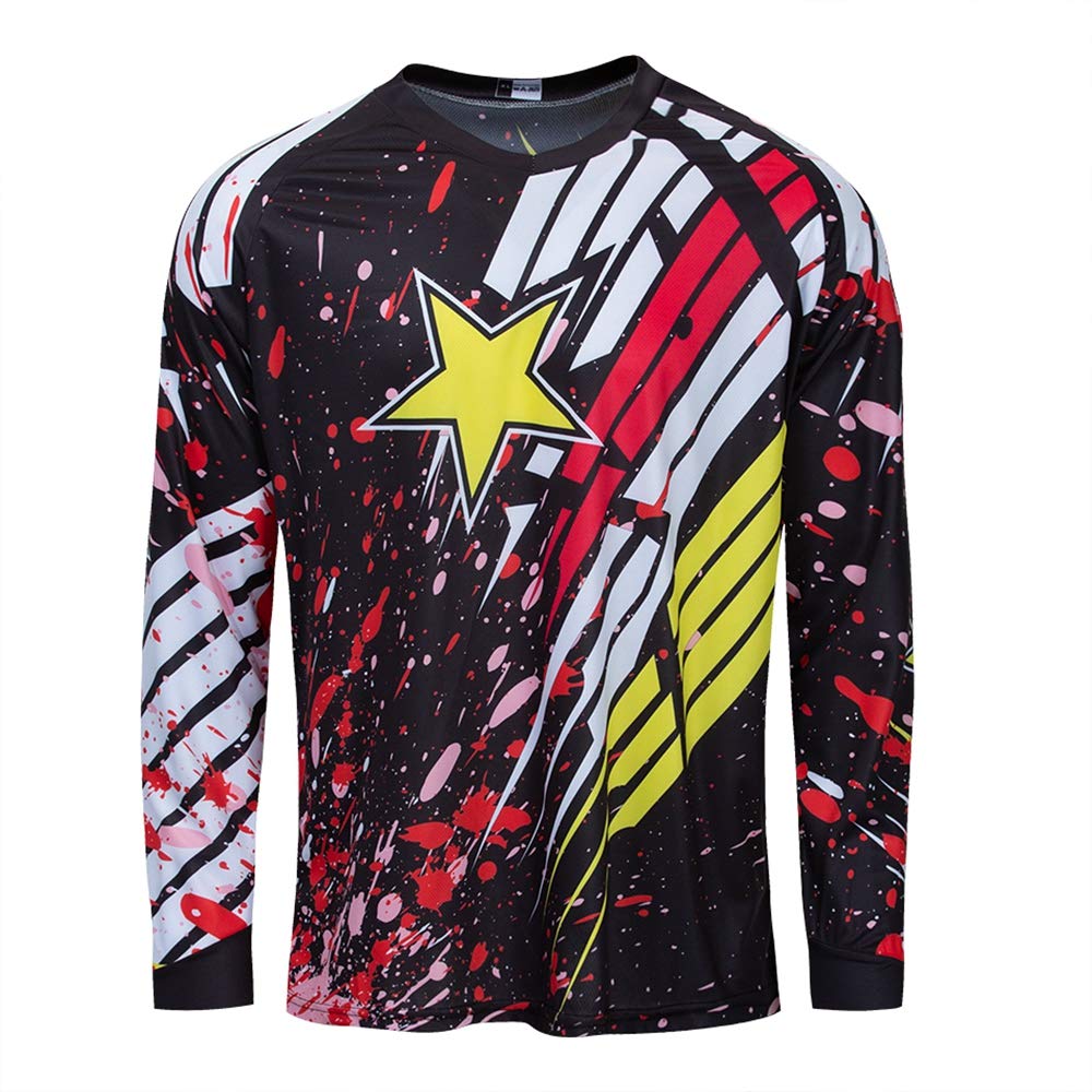 JPOJPO Men's Cycling Jersey MTB T Shirt Long Sleeve Mountain Bike Motorcycle Bicycle Clothes Anti-UV