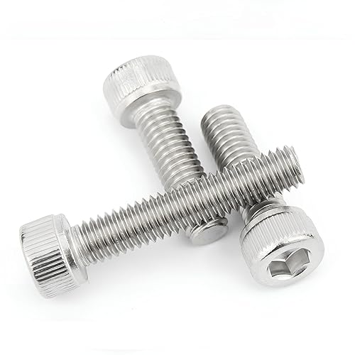 Miniatura 4 de M4-0.7 x Tornillo de cabeza hueca de 0.984 in, perno métrico, rosca completa, unidad hexagonal Allen, acabado brillante, rosca de máquina, rosca