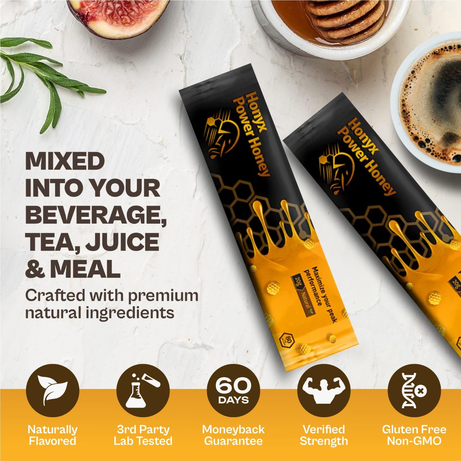 Amazon.com : Honyx Honey Sticks 20g - Raw Organic Honey for Men