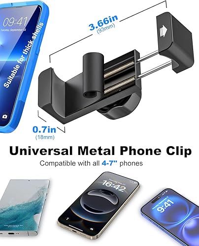 Miniatura 7 de Soporte de teléfono con ventosa resistente para automóvil, camión, soporte de teléfono de metal ultra duradero para parabrisas de automóvil,