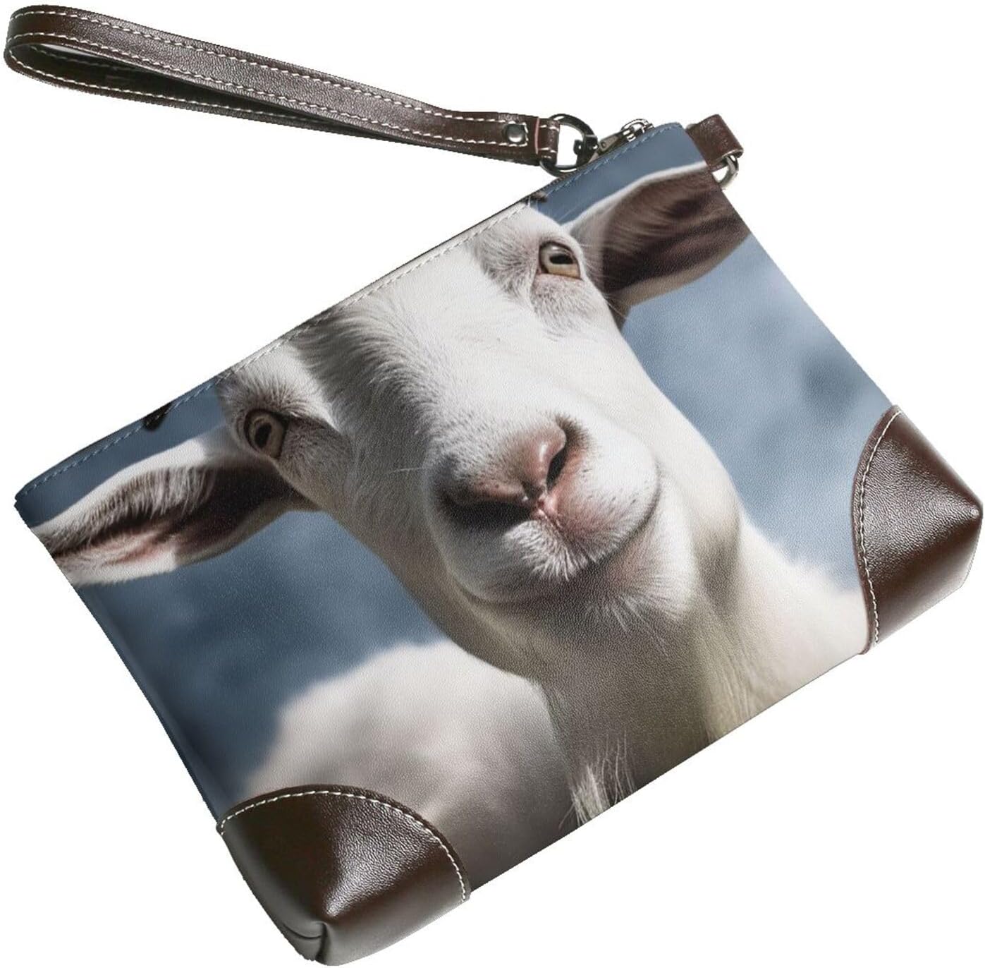 Leather Wristlet Wallet Clutch Purses For Women Ultra-Slim Ladies Handbags Credit Card Holder Goat Wallet Purses Cell Phone Pouch Bag For Party And Prom, Beach Bag