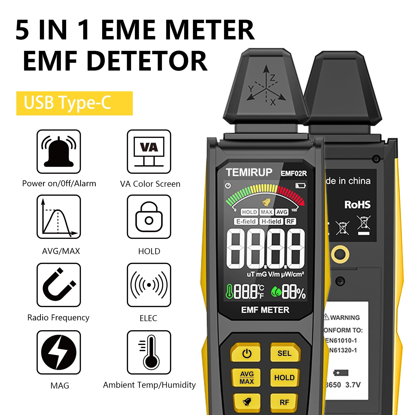 Medidor EMF 5 en 1,