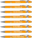 ELANE 8 Pcs Stylos à Point de Ball personnalisés Stylo à Point d'écriture lisse,1.0 mm Stylus stylos pour écrans tactiles Cadeaux inspirants pour femmes fournitures scolaires de bureau