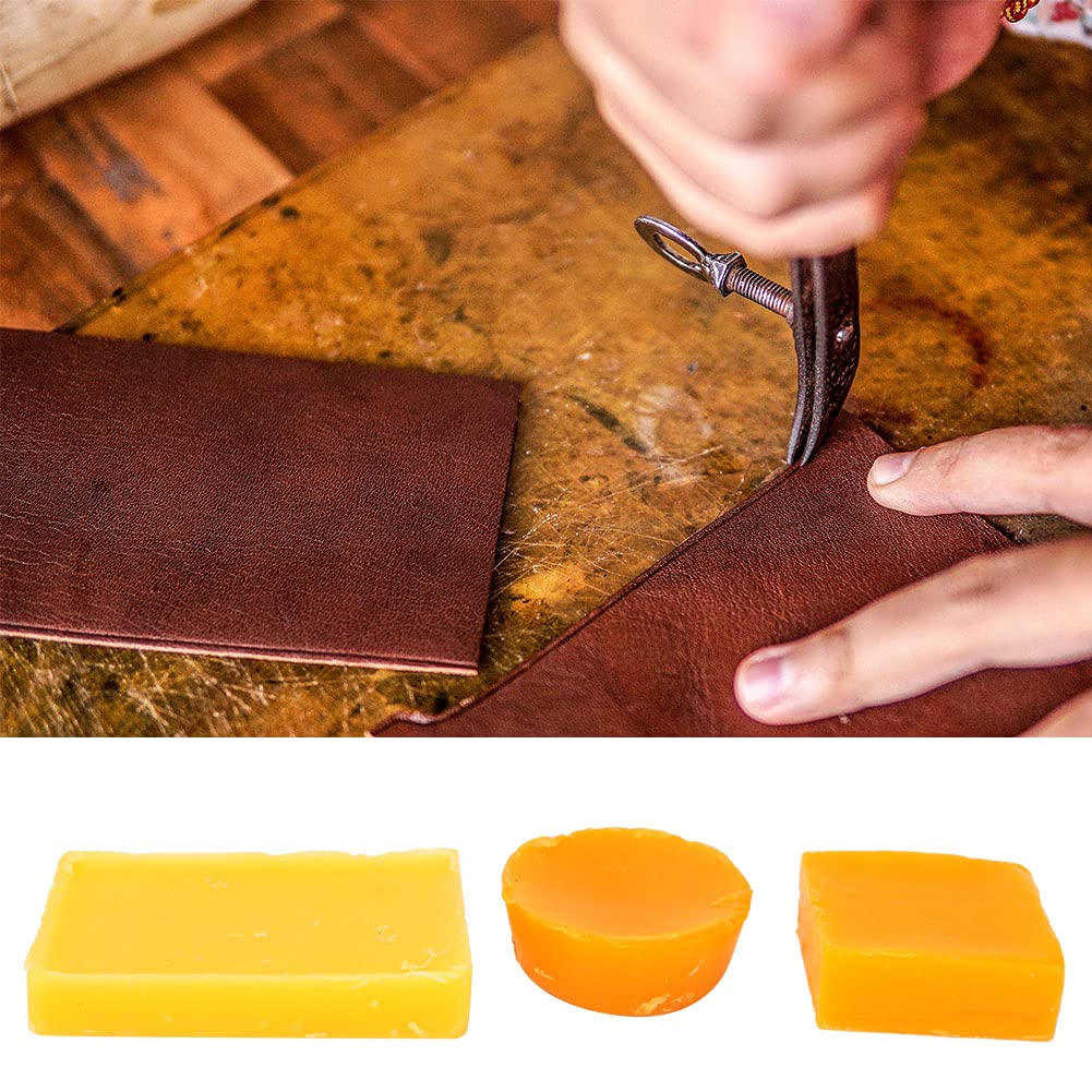 3 PCS Beeswax Blocks, Seasoned Bee Wax Blocks Multipurpose Beeswax Furniture Polish Yellow Polishing Bee Wax for Home Furniture Care