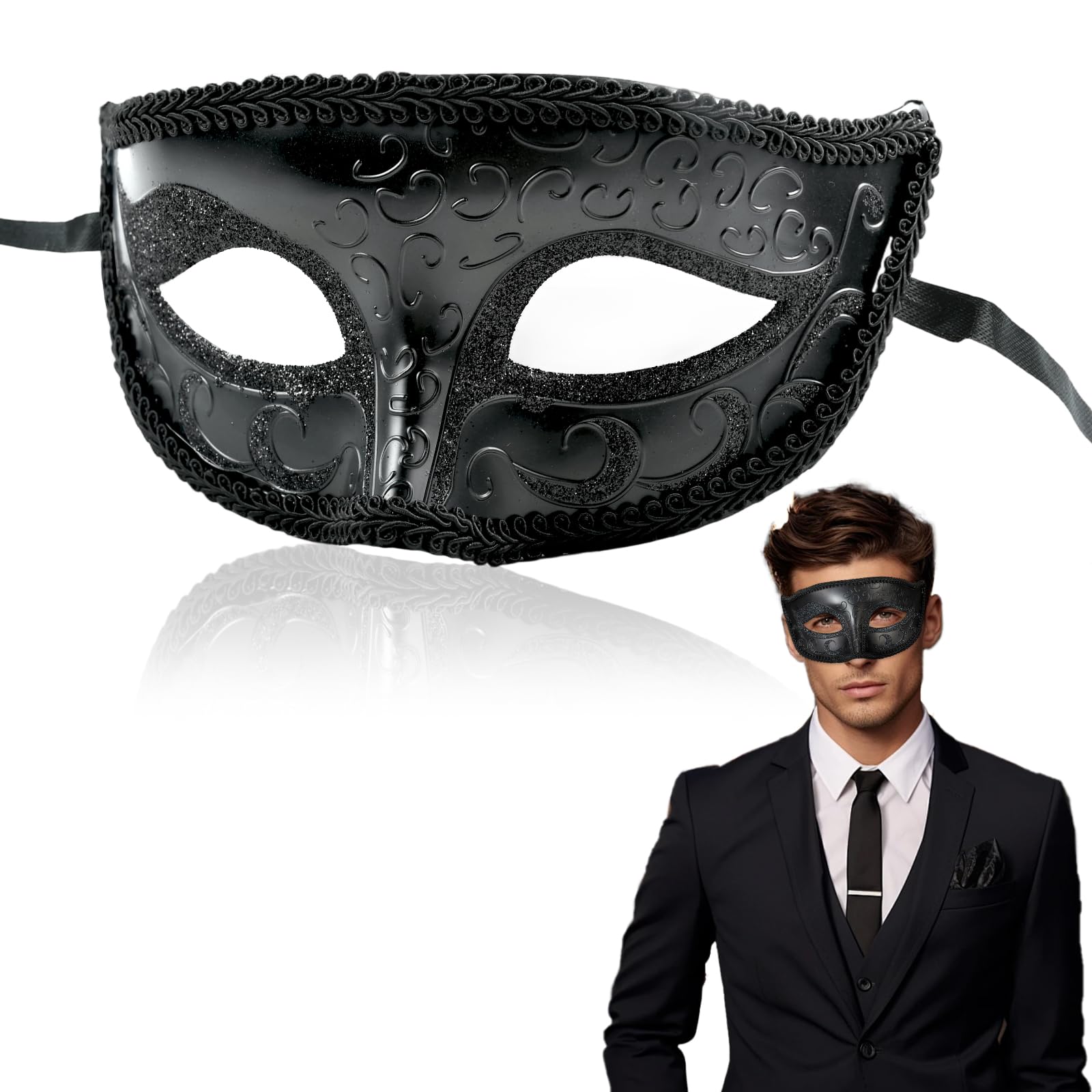 Máscara Veneciana De Hombre Estilo Retro, Para Baile De Máscaras, Carnaval Y Halloween, Diseño De Mascarada Elegante