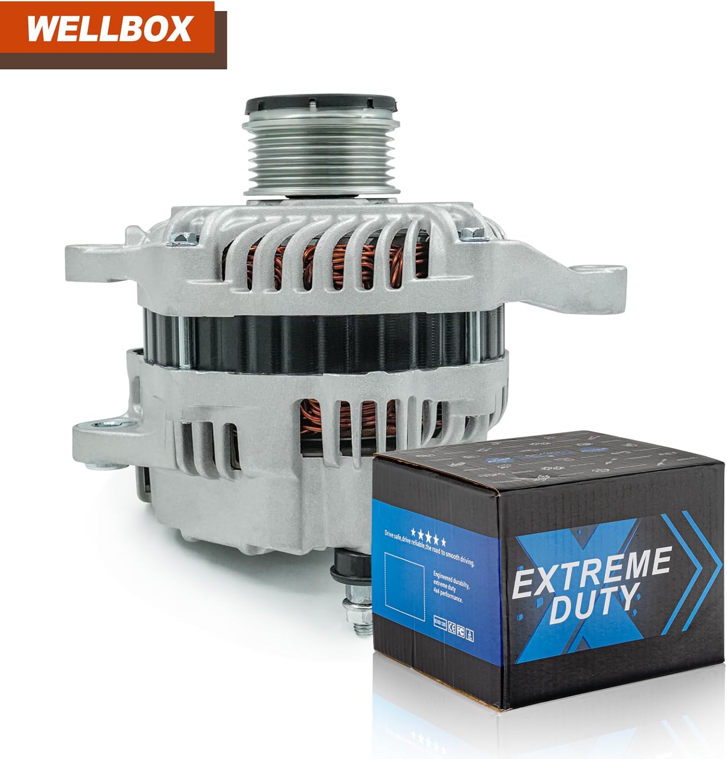 Alternator for Mitsubishi Lancer L4 2.0L 2008-2010, Lancer L4 2.4L 2009-2010, Outlander L4 2.4L 2008-2010, 12V 120A 6-Groove Clutch Pulley Clockwise, Replaces 11377N, 11377, 1800A053, A003TG3181