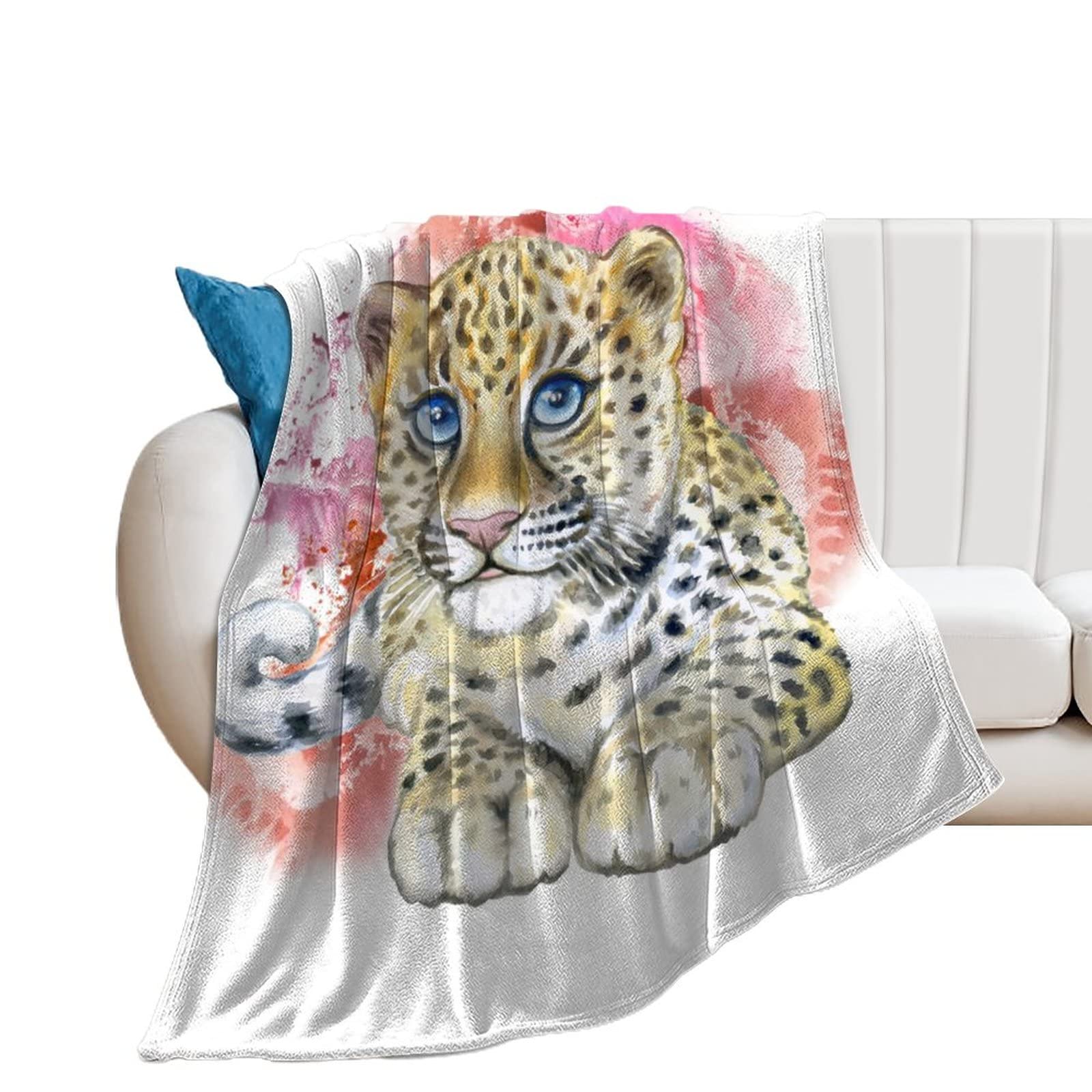 Couverture de canapé léopard mignon pour salon cocooning
