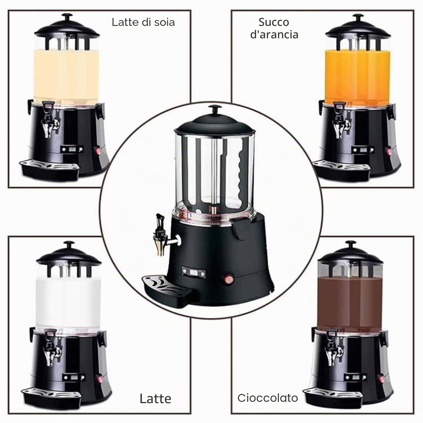 Macchina per Cioccolata Calda Commerciale, distributore di Cioccolata Calda, distributore di Cioccolata Calda con Display a LED, scaldabevande Calde per Riscaldare Il Cioccolato,10L