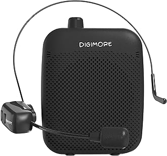 DIGIMORE Wireless Voice Amplifier for Teachers with Bluetooth | 10-Hr Battery | 10W Speaker | Wireless Headset Mic for Tour Guides, Teaching Mic, Factory Visits & PA System (D-1200 WL)