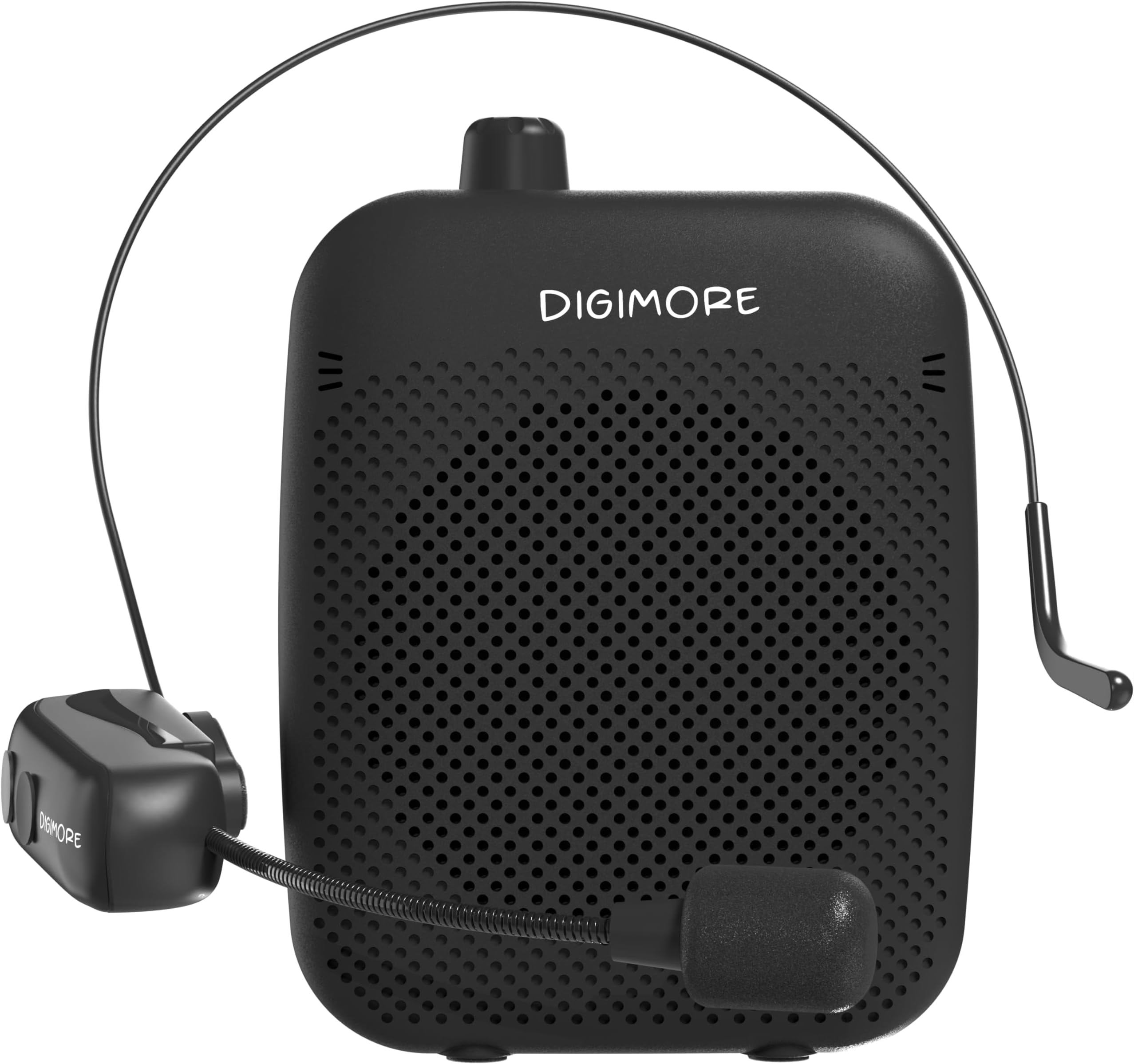 DIGIMORE Wireless Voice Amplifier for Teachers| 12Hr Battery| 10W Speaker| BT v5.3| 3.5mm Mic Input| Type-C| Wireless Headset Mic for Tour Guides, Teachers, Factory Visits & PA System (D-1200 WL)